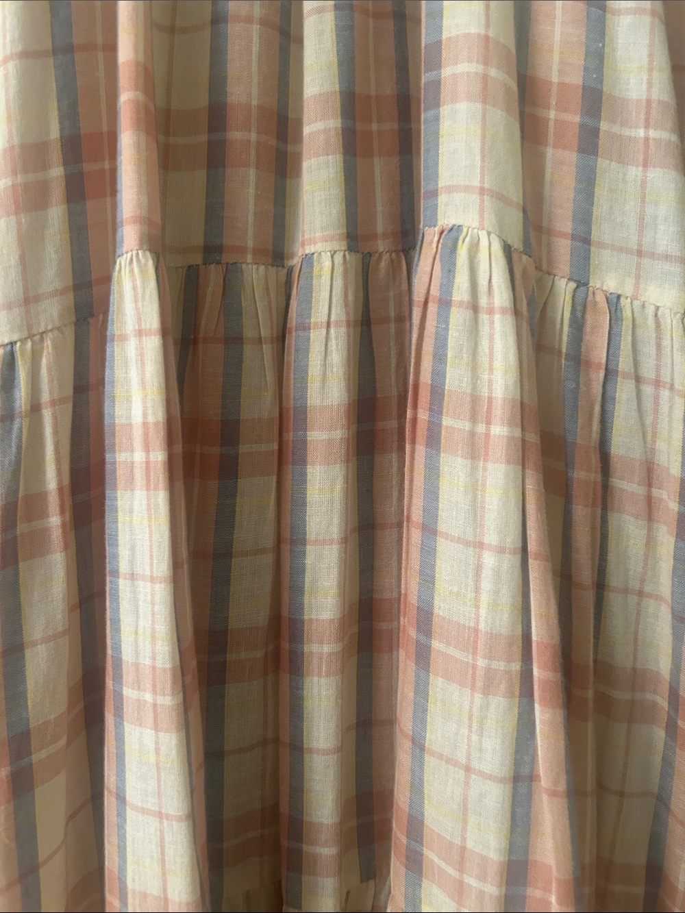 THE GREAT Light Plaid Tiered Maxi Dress with Puff Sleeves - Picture 9 of 9